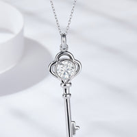 Path to Peace 925 Sterling Silver 1 Carat Moissanite Key Pendant Necklace
