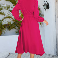 Twisted Long Sleeve Midi Dress