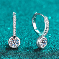 Princessita 1 Carat Moissanite Rhodium-Plated Drop Earrings