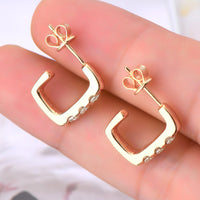 Moissanite 925 Sterling Silver Geometrical Huggie Earrings