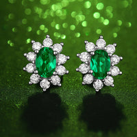 My True Love 1 Carat Lab-Grown Emerald Stud Earrings