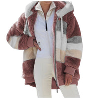 Plush Hugs multi-color hooded coat for women