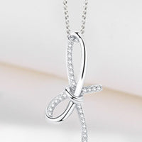 Zircon Bow Pendant Necklace