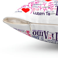 How To Say I Love You Spun Polyester Square Pillow