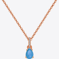 Teardrop Turquoise 4-Prong Pendant Necklace