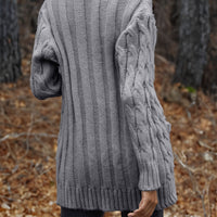 Cable-Knit Button Down Cardigan