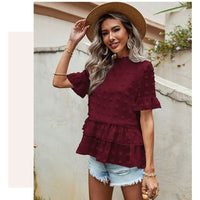 Chiffon Polka Dot Long Sleeve Top