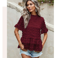 Chiffon Polka Dot Long Sleeve Top