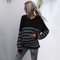 Black Tunic Length Long Sleeve Pullover Shirt