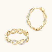 Moissanite Crisscross Hoop Earrings