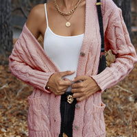 Cable-Knit Button Down Cardigan