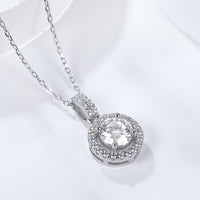 Luna Moon 2 Carat Moissanite Round Pendant Necklace