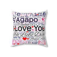 How To Say I Love You Spun Polyester Square Pillow