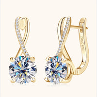 Fit for Royalty 4 Carat Moissanite 925 Sterling Silver Earrings