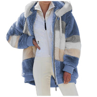 Plush Hugs multi-color hooded coat for women