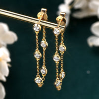 Bedazzled Reign 1 Carat Moissanite 925 Sterling Silver Chain Earrings