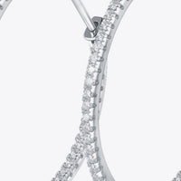Inlaid Moissanite 925 Sterling Silver Hoop Earrings