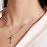 Moissanite Key Pendant Necklace