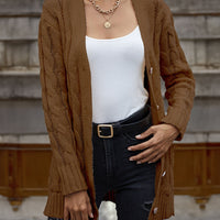 Cable-Knit Button Down Cardigan