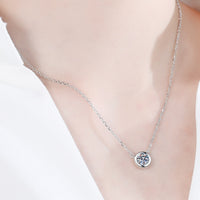 Moissanite Round Pendant Chain Necklace