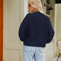 Openwork Round Neck Sweater