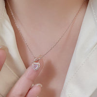 Moonstone Heart Lock Pendant Necklace