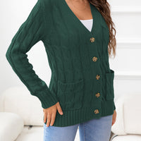 Work to Vacay Button Down Cable-Knit Cardigan