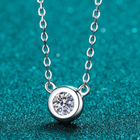 Moissanite Round Pendant Chain Necklace