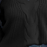 Cable-Knit V-Neck Sweater