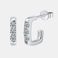 Moissanite 925 Sterling Silver Geometrical Huggie Earrings