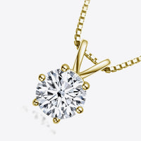 Hexa 925 Sterling Silver 1 Carat Moissanite Pendant Necklace