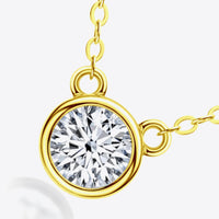 Luna 925 Sterling Silver 1 Carat Moissanite Round Pendant Necklace