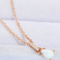 Opal Pendant 925 Sterling Silver Chain-Link Necklace