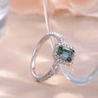 Emerald Eve 1 Carat Moissanite 925 Sterling Silver Ring