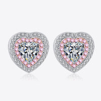 First Love Moissanite Heart-Shaped Stud Earrings