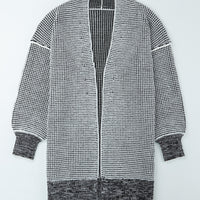 Heathered Open Front Longline Cardigan
