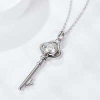 Path to Peace 925 Sterling Silver 1 Carat Moissanite Key Pendant Necklace
