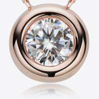 Simple Solitude 1 Carat Moissanite Pendant 925 Sterling Silver Necklace