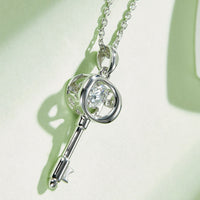 Moissanite Key Pendant Necklace