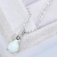 Opal Pendant 925 Sterling Silver Chain-Link Necklace