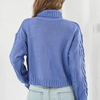 Turtleneck Dropped Shoulder Sweater