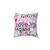 I Love You In Different Languages 2 Polyester Square Pillow
