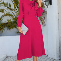 Twisted Long Sleeve Midi Dress