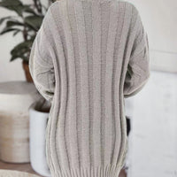 Cable-Knit Turtleneck Sweater Dress