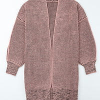 Heathered Open Front Longline Cardigan