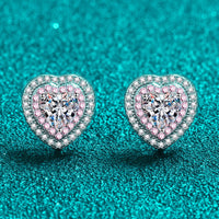 First Love Moissanite Heart-Shaped Stud Earrings