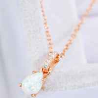 Opal Pendant 925 Sterling Silver Chain-Link Necklace