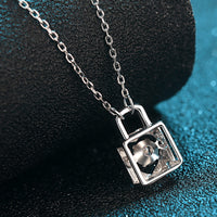 Moissanite Lock Pendant Necklace