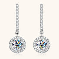 Diva Gorgeous 2 Carat Moissanite 925 Sterling Silver Drop Earrings