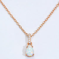 Opal Pendant 925 Sterling Silver Chain-Link Necklace
